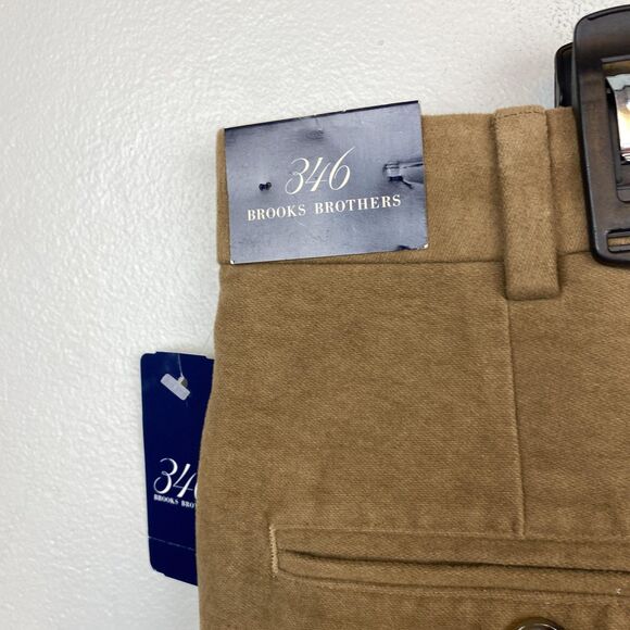 Brooks Brothers 346 Pants Mens 34x32 Brown Flat Front Dress‎ Chino 100% Cotton - Picture 7 of 13